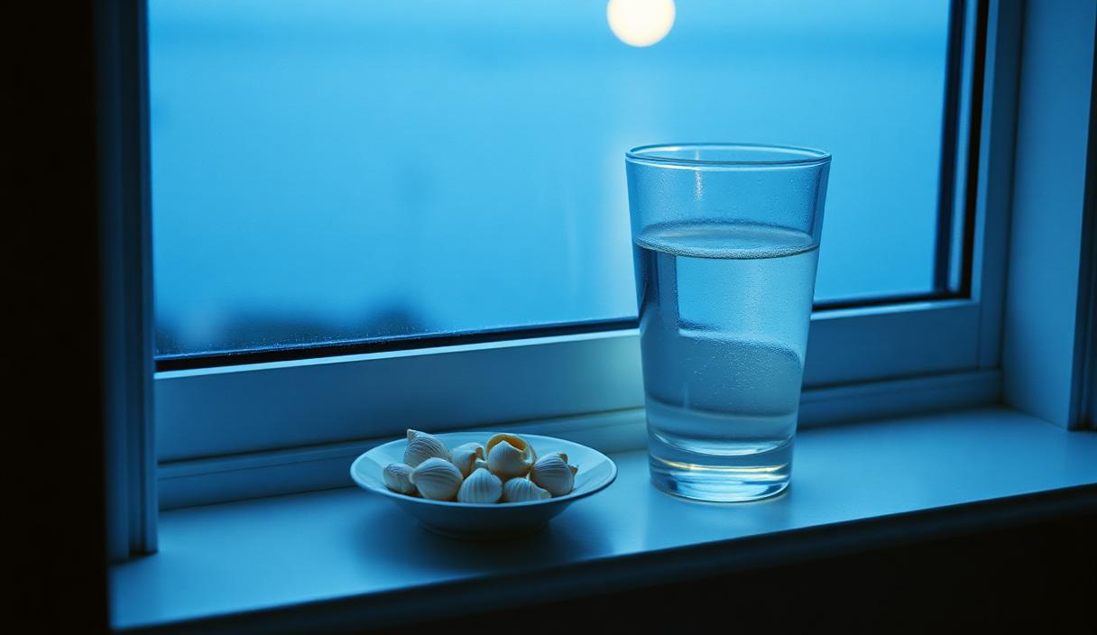 Still-life evoking Cancer's water energy in soft window light
