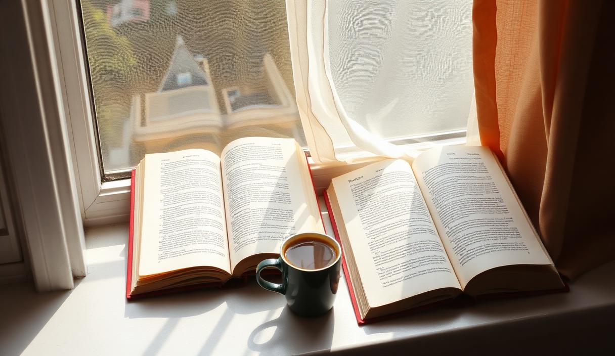 Still-life evoking Gemini's air energy in soft window light