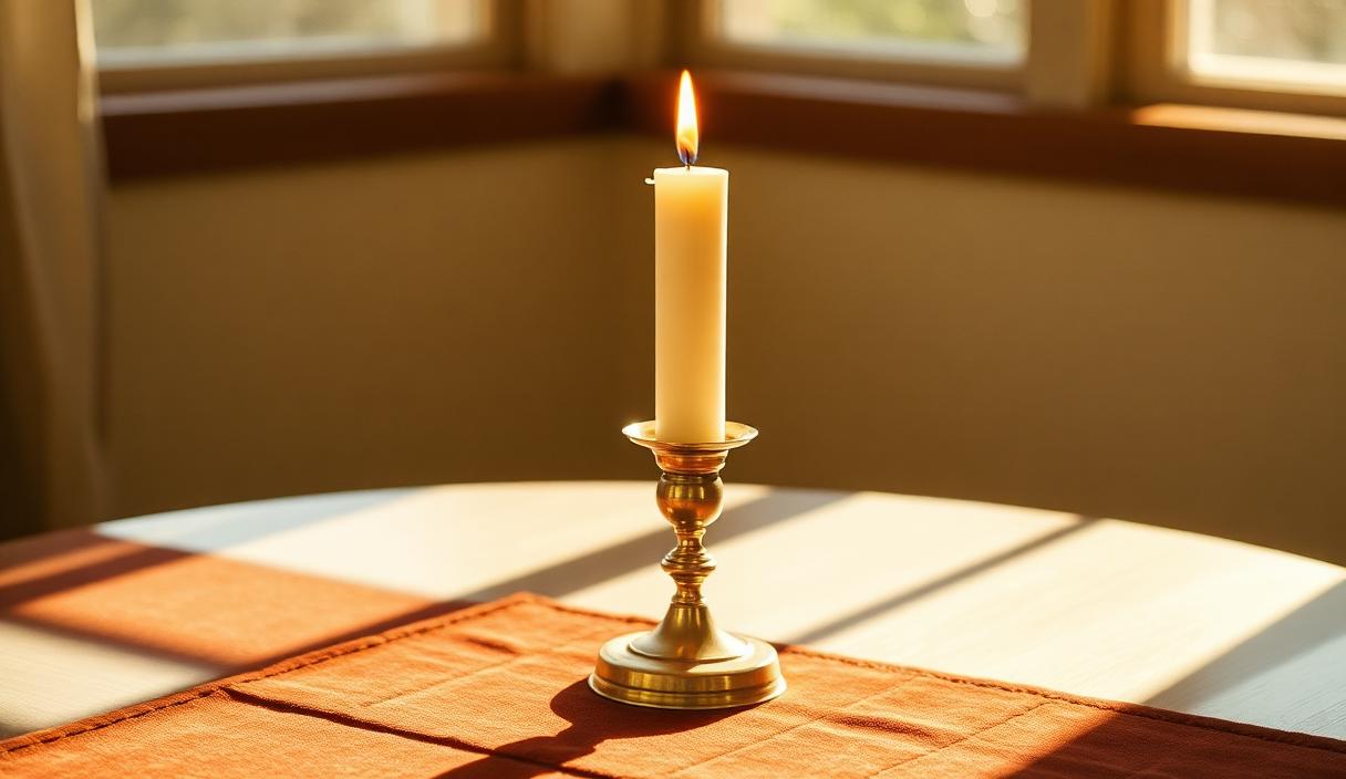 Still-life evoking Leo's fire energy in soft window light